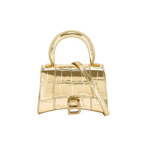 Balenciaga HOURGLASS Кожа Сумка через плечо Сумка Женская Золотая