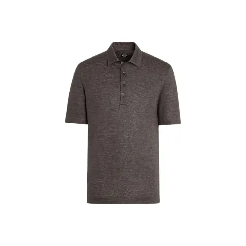Ermenegildo Zegna Темно-серая мужская поло
