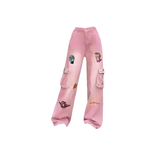 ETSE Розовые Градиентные Джинсы Женские Джинсы