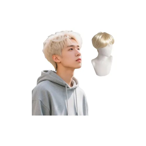 YUNQING Дифференциальная трещина Крышка Мужская Перука Белый золото