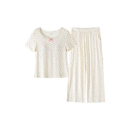 PANQIMEI 2588 Экрю Женские Пижамные комплекты