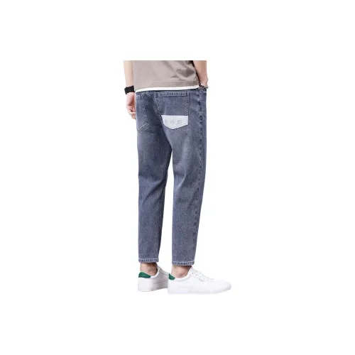 Мед Светло-синий Унисекс Джинсы