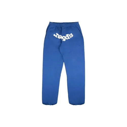 Sp5der Вязаные тренировочные брюки мужские синие