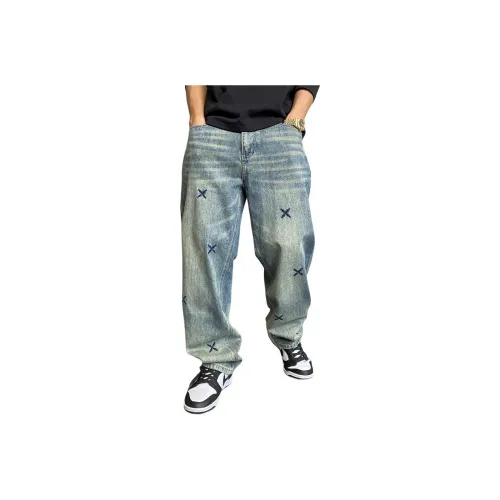 ZHANDASHUAI Синие Унисекс Джинсы