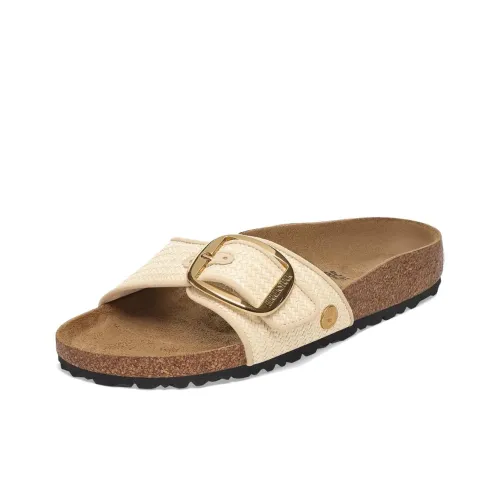 Birkenstock Madrid Big Buckle Устойчивые к истиранию Слипоны Женские Бежевые