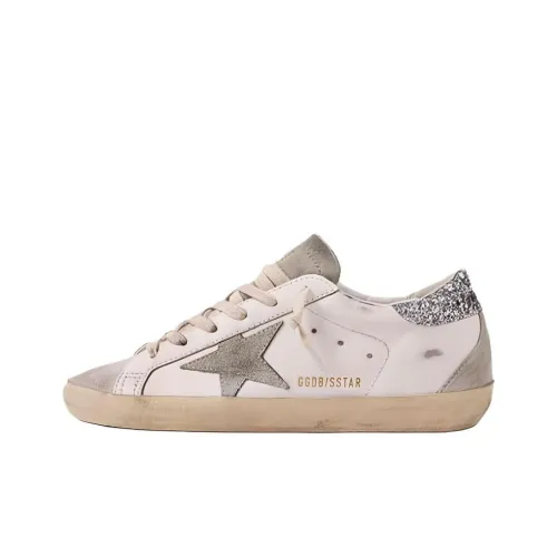 Golden Goose Супер Звезда Скейтборд Кроссовки Низкие Белые Серебряные Ласточкин Хвост Женские