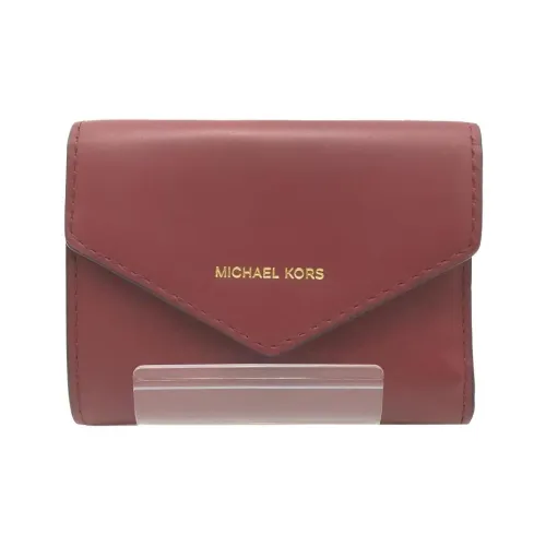 MICHAEL KORS Кожаный держатель для карт и кошелек женский ягодно-красный