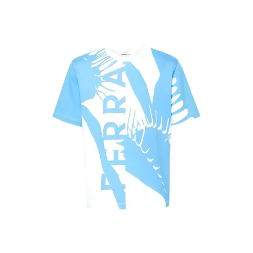 Ferragamo T-рубашка мужская синяя и белая