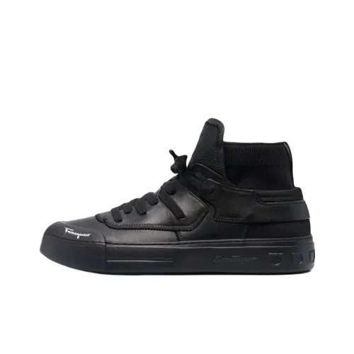 Ferragamo Высокие Кроссовки для скейтбординга Мужские Черные