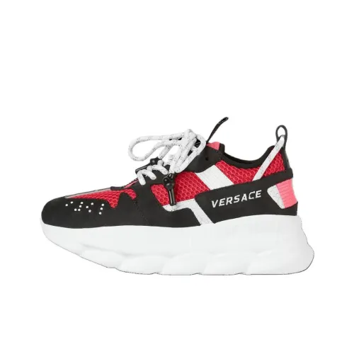 VERSACE CHAIN REACTION 2 Low Топ Повседневная обувь Женская Черная Красная