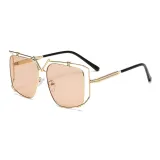 Золотая оправа с линзами цвета чайного коричневого