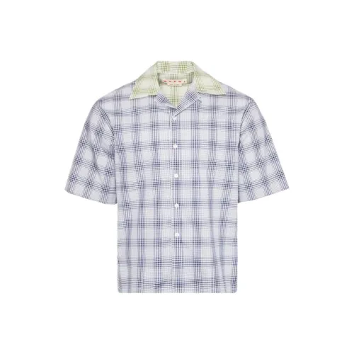 MARNI Синий Фиолетовый Мужские Рубашки