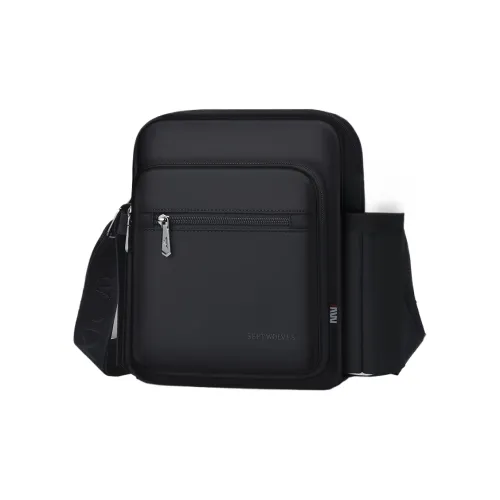 SEPTWOLVES Oxford Сумка через плечо Сумка на плечо Большая мужская Черная