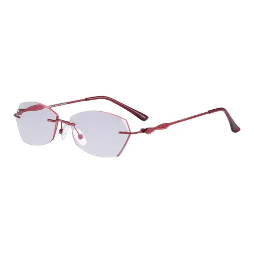 PULAIS Сплав Неправильный многоугольник Функциональные очки Женские Красный