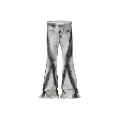 GDRG Белый ★ Брюки длиной до пола Унисекс Джинсы