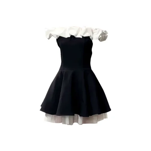 WOVLAS Короткое платье с короткими рукавами женское