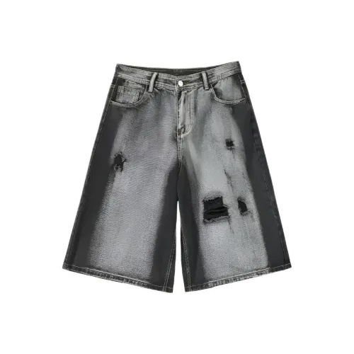 HLPT Серые Унисекс Джинсовые Шорты