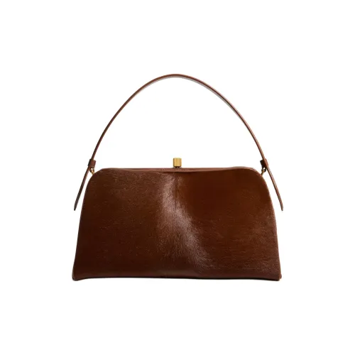 KHAITE Full Мех Телячья кожа Сумка Женская Темно-коричневая