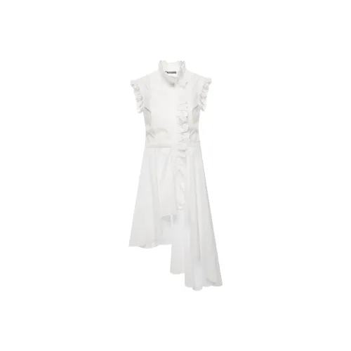 Alexander McQueen Белое Женское Платье без Рукавов