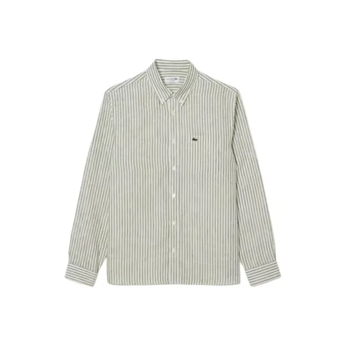 LACOSTE Collaboration Хаки Зеленый/Белый/ICD Мужские Рубашки