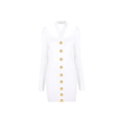 BALMAIN SS22 Длинное платье с длинными рукавами женское