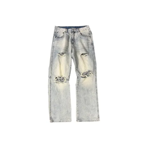 ZHANDASHUAI Ностальгический синий Мужские Джинсы