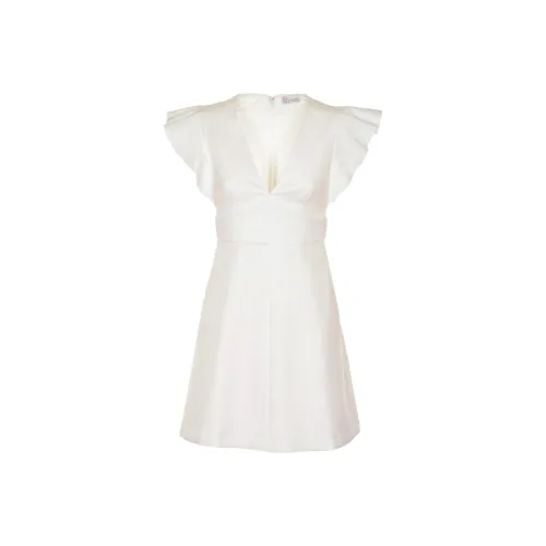 RED VALENTINO Короткое платье с короткими рукавами женское белое