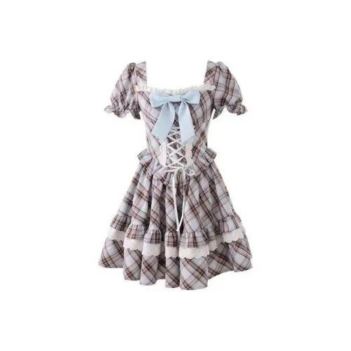 WOVLAS Короткий рукав Платье Женское