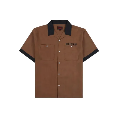 PLEASURES Коричневые Мужские Рубашки