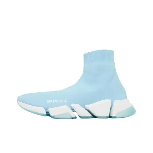 Balenciaga Speed 2,0 High Топ Повседневная обувь Мужская Светло-синяя