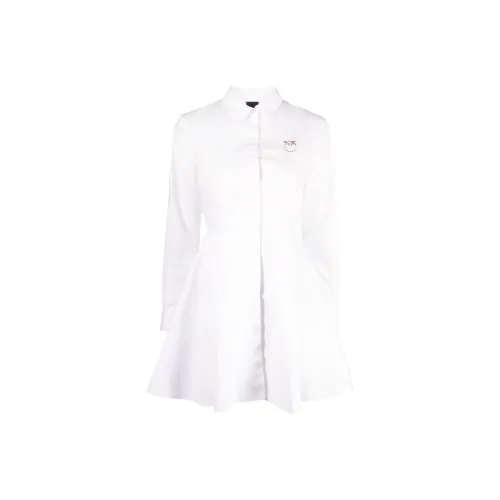 PINKO Белое Женское Длинное Платье с Рукавами