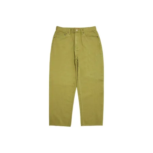 Supreme Светло-оливковые унисекс джинсы