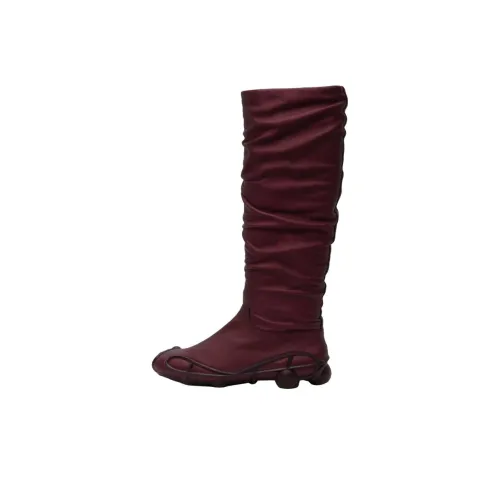 Ecco.Kollektive Collaboration Женские высокие сапоги, бургундского цвета