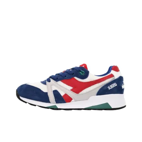 DIADORA N9000 Устойчивые к истиранию низкие беговые кроссовки унисекс белые синие красные