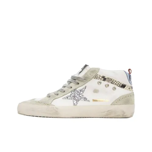 Golden Goose Mid Star MID Топ Скейтборд Кроссовки Женские Белые Серые