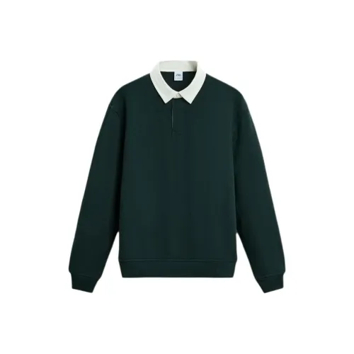 ZARA Темно-зеленый Мужской Свитшот