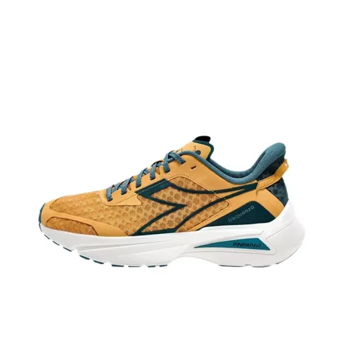 DIADORA Устойчивые к истиранию низкие беговые кроссовки унисекс оранжево-желтого цвета