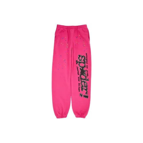 Sp5der Pink Men's Casual Pants Sp5der Розовые Мужские Повседневные Брюки