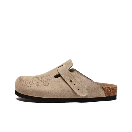 Волки • Семья QUNLANGSHIJIA Домашние тапочки Мужской Бежевый