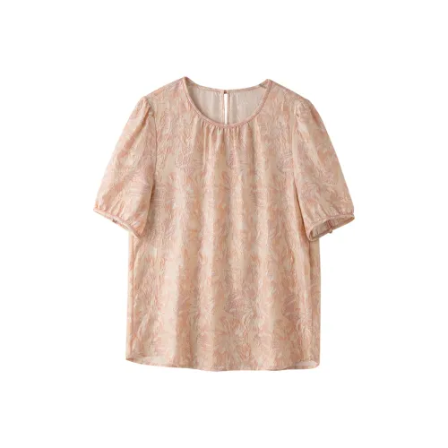 ZHEXI Розовое золото цветочный женские рубашки