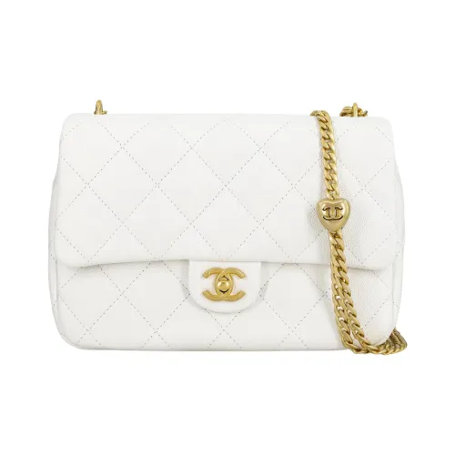 CHANEL 23P SS С рельефом Тисненый Коровья кожа Мини Квадратная Сумка с клапаном Сумка через плечо Большая Женская Белая