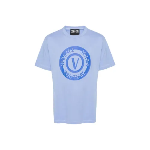 Versace Jeans Couture SS24 T Рубашка Мужская Васильковый Синий
