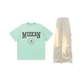 Комплект одежды (Мятно-зеленый топ + Абрикосовые штаны)