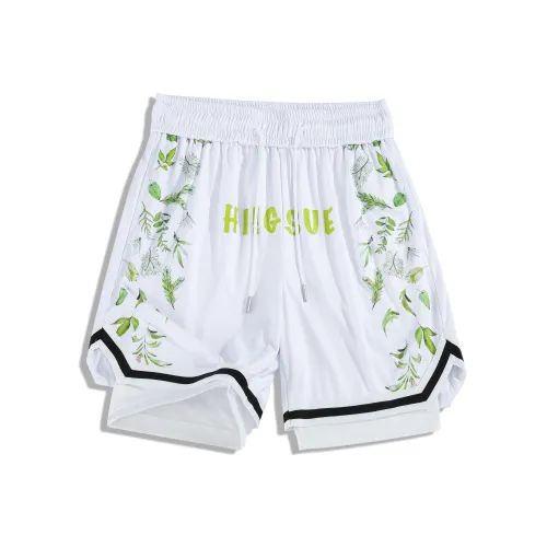 GSUE Белый Лист Женские Повседневные Шорты
