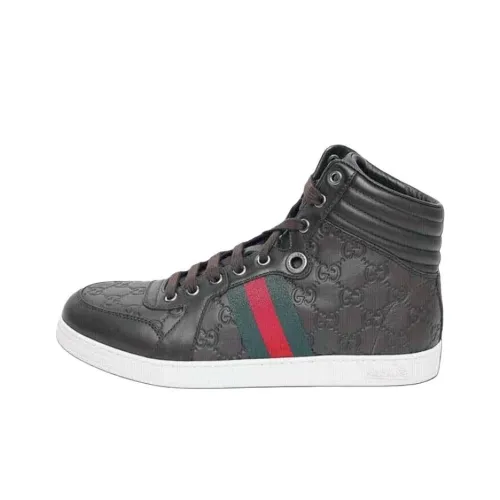 GUCCI Высокие Кроссовки для скейтбординга Мужские Коричневые