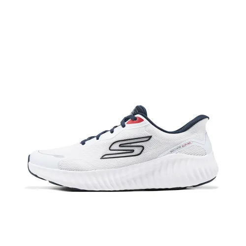 Skechers GO RUN NOW Low Топ Беговые кроссовки Мужские Белый Синий