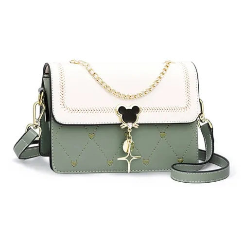 VINEY Сумка через плечо из коровьей кожи маленькая женская зеленая и белая