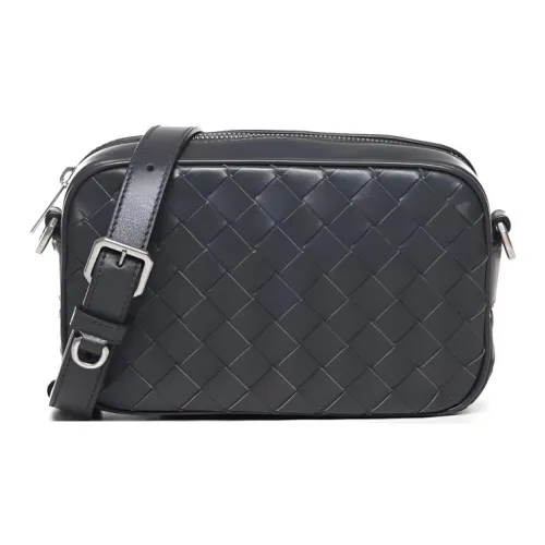 Bottega Veneta Intrecciato Телячья кожа Camera Сумка Сумка через плечо Мини Мужская Черная