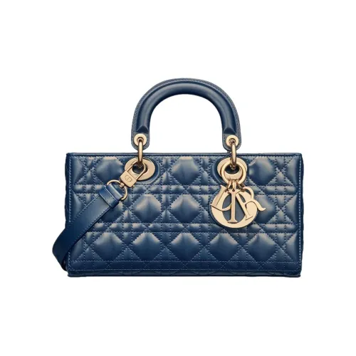 DIOR LADY D Joy Sheepskin Сумка Lady Dior Сумка через плечо Сумка среднего размера Женская Midnight Blue