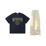 Комплект одежды (Темно-синий топ + Абрикосовые штаны)